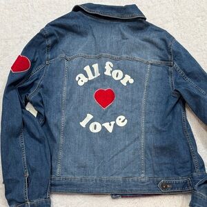 Denim Jacket with Heart Patch
